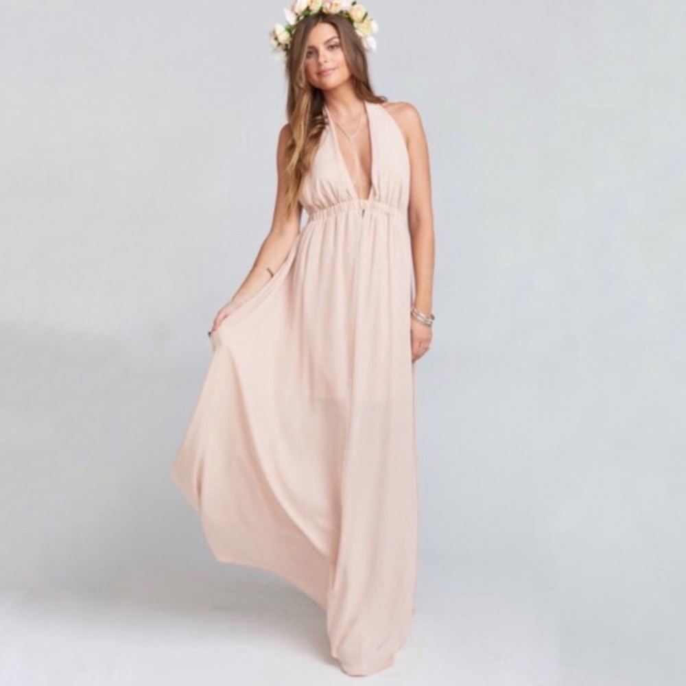 Show Me Your Mumu | NWT Luna Dusty Blush Halter Bridal Dress